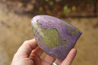 Polished Purple Stichtite & Green Serpentine Standing Free Forms  x 3 From Barberton, South Africa - TopRock