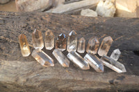 Polished Wispy Phantom Smokey Quartz Points x 35 From Madagascar