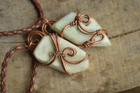 Polished Blue Smithsonite Pendants Wrapped In Copper Wire x 7 From Southern Africa - TopRock