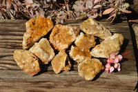 Natural Golden Limonite / Lemonite Quartz Clusters  x 12 From Solwezi, Zambia - TopRock