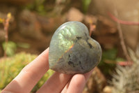 Polished Purple Flash Labradorite Hearts x 6 From Tulear, Madagascar - TopRock