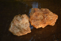 Natural Honey Aragonite Etched & Cobbed Pieces  x 6 From Namibia