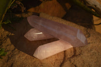 Polished Gemmy Double Terminated Rose Quartz Points x 4 From Ambatondrazaka, Madagascar