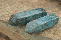 Polished Blue Apatite Points  x 4 From Madagascar - TopRock