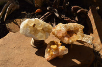 Natural Golden Limonite / Lemonite Quartz Clusters  x 12 From Solwezi, Zambia - TopRock