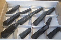 Polished Black Basalt Points  x 12 From Antsirabe, Madagascar