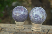 Polished Purple Lepidolite Spheres  x 6 From Ambatondrazaka, Madagascar - Toprock Gemstones and Minerals 