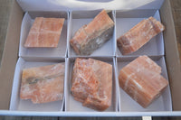 Natural New Sunset Orange Calcite Specimens  x 6 From Spitzkop, Namibia