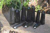 Polished Black Basalt Points  x 12 From Antsirabe, Madagascar