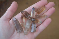 Polished Wispy Phantom Smokey Quartz Points x 35 From Madagascar