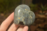 Polished Purple Flash Labradorite Hearts x 6 From Tulear, Madagascar - TopRock