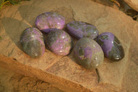 Polished Stichtite & Serpentine Galet / Palm Stones x 6 From Barberton, South Africa