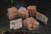 Natural New Sunset Orange Calcite Specimens  x 6 From Spitzkop, Namibia