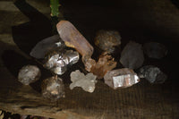 Natural Clear Amethyst & Smokey Brandberg Quartz Crystals x 12 From Brandberg, Namibia