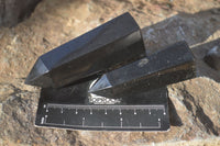 Polished Black Basalt Points  x 12 From Antsirabe, Madagascar