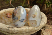 Polished Small  Banded & Dendritic Agate Standing Free Forms  x 12 From Moralambo, Madagascar - TopRock