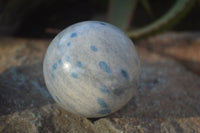 Polished Blue Spotted Spinel Quartz Spheres x 4 From Madagascar