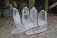 Polished Large Clear Quartz Points x 6 From Madagascar