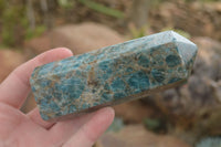 Polished Blue Apatite Points  x 4 From Madagascar - TopRock