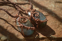 Polished Labradorite Copper Wire Wrapped Pendants  - Sold Per Piece -  From Madagascar - TopRock