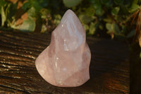 Polished Pink Rose Quartz Flame Sculptures  x 3 From Madagascar - Toprock Gemstones and Minerals 