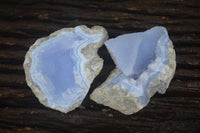 Natural Blue Lace Agate Geode Specimens  x 12 From Nsanje, Malawi - Toprock Gemstones and Minerals 