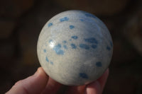 Polished Blue Spotted Spinel Quartz Spheres x 4 From Madagascar