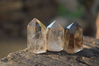 Polished Wispy Phantom Smokey Quartz Points x 35 From Madagascar