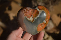 Polished Polychrome Jasper Hearts  x 6 From Mahajanga, Madagascar