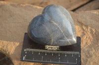 Polished  Blue Lazulite Gemstone Hearts  x 6 From Madagascar