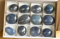 Polished Large Blue Lazulite Palm Stones  x 12 From Madagascar - TopRock