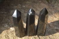 Polished Black Basalt Points  x 12 From Antsirabe, Madagascar