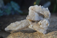 Natural Drusy Quartz Coated Calcite Crystal Specimens  x 6 From Alberts Mountain, Lesotho - Toprock Gemstones and Minerals 