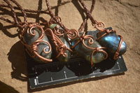 Polished Labradorite Copper Wire Wrapped Pendants  - Sold Per Piece -  From Madagascar - TopRock