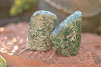 Polished Green Emeralds In Matrix Standing Free Forms  x 3 From Sandawana, Zimbabwe - TopRock