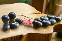 Polished Large Blue Lazulite Palm Stones  x 12 From Madagascar - TopRock