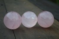 Polished Gemmy Pink Rose Quartz Spheres  x 6 From Ambatondrazaka, Madagascar - Toprock Gemstones and Minerals 