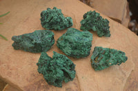 Natural Chatoyant Silky Malachite Specimens  x 6 From Congo - Toprock Gemstones and Minerals 