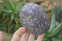 Polished Purple Lepidolite Standing Free Forms  x 6 From Madagascar