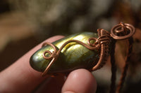 Polished Labradorite Copper Wire Wrapped Pendants  - Sold Per Piece -  From Madagascar - TopRock