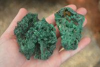 Natural Chatoyant Silky Malachite Specimens  x 6 From Congo - Toprock Gemstones and Minerals 