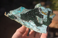 Natural Drusy Chrysocolla & Malachite Dolomite Specimens x 3 From Kakanda, Congo