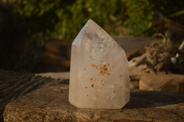 Polished Extra Large Rainbow Veil Quartz Point x 1 From Madagascar