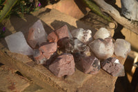 Natural Smokey Hematoid Quartz Crystals  x 12 From Madagascar