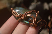 Polished Labradorite Copper Wire Wrapped Pendants  - Sold Per Piece -  From Madagascar - TopRock