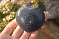 Polished  Blue Lazulite Gemstone Hearts  x 6 From Madagascar