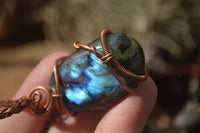 Polished Labradorite Copper Wire Wrapped Pendants  - Sold Per Piece -  From Madagascar - TopRock