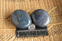 Polished Large Blue Lazulite Palm Stones  x 12 From Madagascar - TopRock