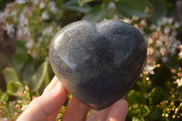 Polished  Blue Lazulite Gemstone Hearts  x 6 From Madagascar