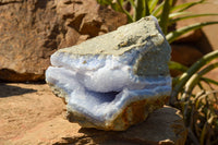 Natural Blue Lace Agate Geode Specimens  x 2 From Malawi - TopRock